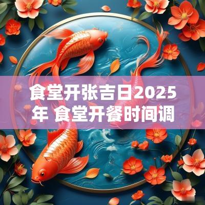 食堂开张吉日2025年 食堂开餐时间调整通知