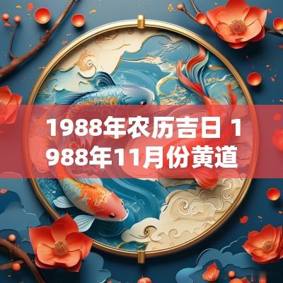 1988年农历吉日 1988年11月份黄道吉日