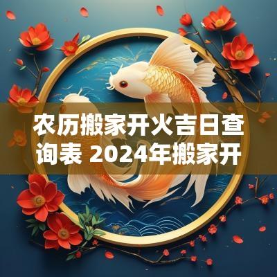 农历搬家开火吉日查询表 2025年搬家开火吉日