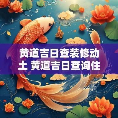 黄道吉日查装修动土 黄道吉日查询住新房