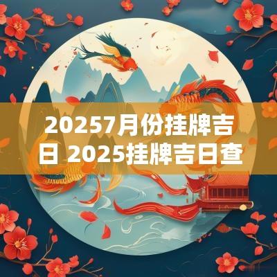 20257月份挂牌吉日 2025挂牌吉日查询表