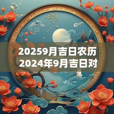 20259月吉日农历 2025年9月吉日对照表