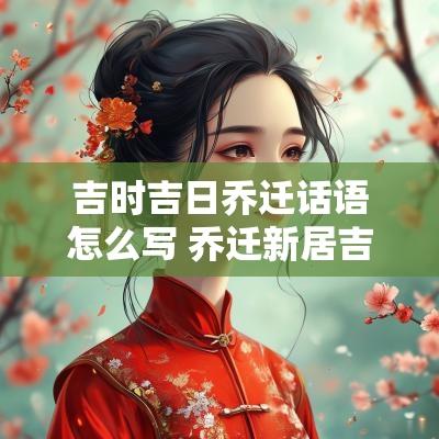 吉时吉日乔迁话语怎么写 乔迁新居吉日吉时对照表