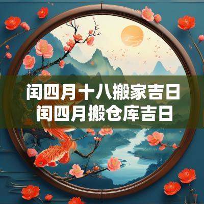 闰四月十八搬家吉日 闰四月搬仓库吉日