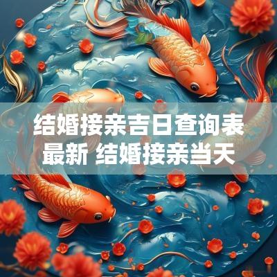 结婚接亲吉日查询表最新 结婚接亲当天时间安排表