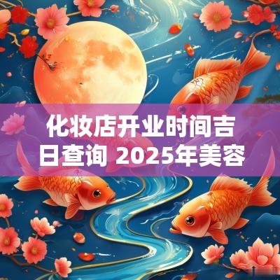 化妆店开业时间吉日查询 2025年美容店开业吉日