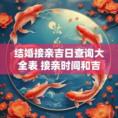结婚接亲吉日查询大全表 接亲时间和吉日清单怎么写