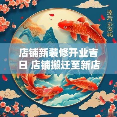 店铺新装修开业吉日 店铺搬迁至新店开业吉日