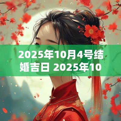 2025年10月4号结婚吉日 2025年10月4号结婚最佳日期