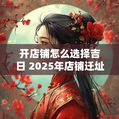 开店铺怎么选择吉日 2025年店铺迁址吉日