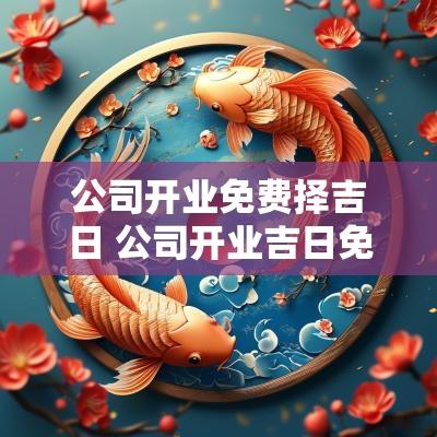 公司开业免费择吉日 公司开业吉日免费查询