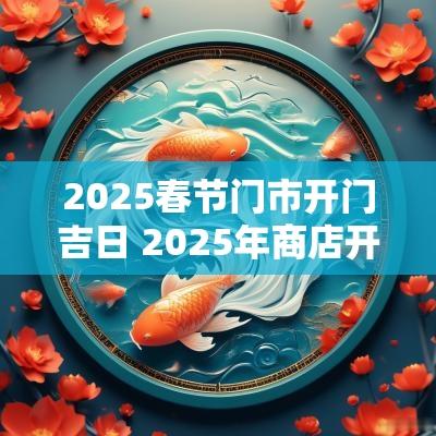 2025春节门市开门吉日 2025年商店开门吉日