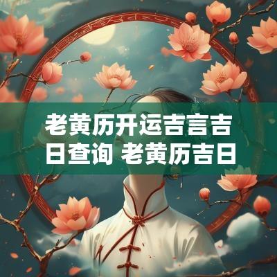 老黄历开运吉言吉日查询 老黄历吉日查询取名 老黄历开运吉言吉日查询 老黄历吉日查询取名