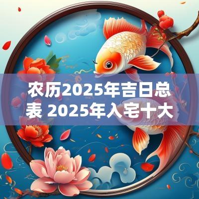 农历2025年吉日总表 2025年入宅十大吉日