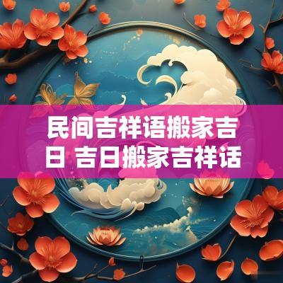 民间吉祥语搬家吉日 吉日搬家吉祥话语简短