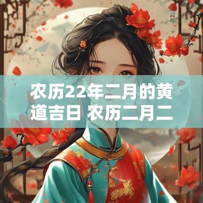 农历22年二月的黄道吉日 农历二月二十二黄道吉日
