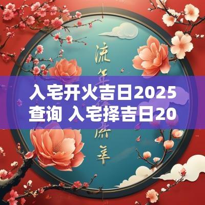 入宅开火吉日2025查询 入宅择吉日2025