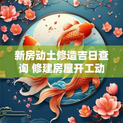 新房动土修造吉日查询 修建房屋开工动土吉日