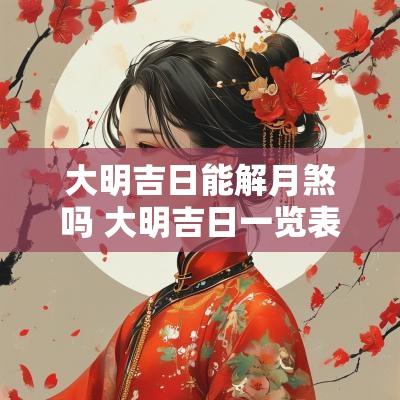 大明吉日能解月煞吗 大明吉日一览表