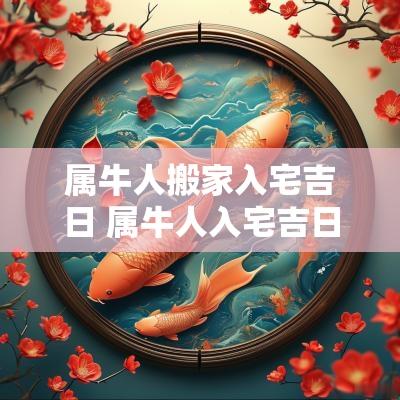 属牛人搬家入宅吉日 属牛人入宅吉日查询