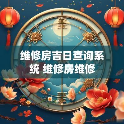 维修房吉日查询系统 维修房维修