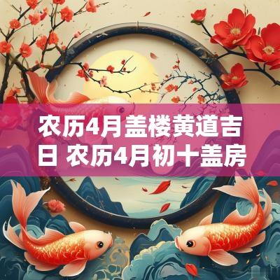 农历4月盖楼黄道吉日 农历4月初十盖房子是吉日吗