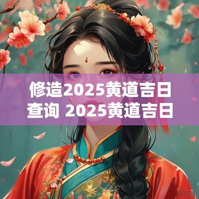 修造2025黄道吉日查询 2025黄道吉日最准查询