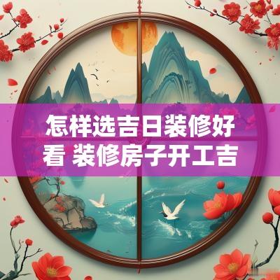 怎样选吉日装修好看 装修房子开工吉日如何选
