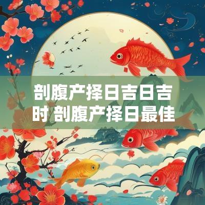 剖腹产择日吉日吉时 剖腹产择日最佳日期