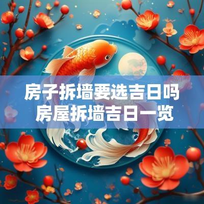 房子拆墙要选吉日吗 房屋拆墙吉日一览表
