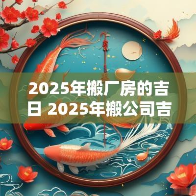 2025年搬厂房的吉日 2025年搬公司吉日查询