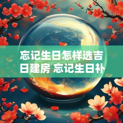 忘记生日怎样选吉日建房 忘记生日补救大法