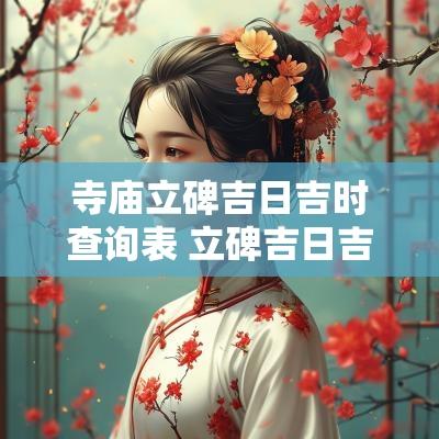 寺庙立碑吉日吉时查询表 立碑吉日吉时查询大全