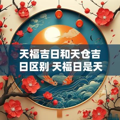 天福吉日和天仓吉日区别 天福日是天定的福气么