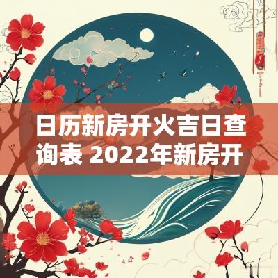日历新房开火吉日查询表 2025年新房开火黄道吉日一览表