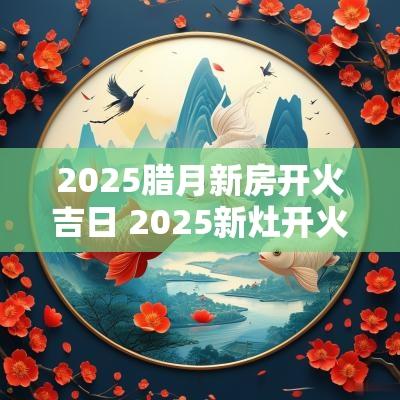 2025腊月新房开火吉日 2025新灶开火吉日