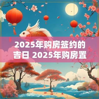 2025年购房签约的吉日 2025年购房置业吉日