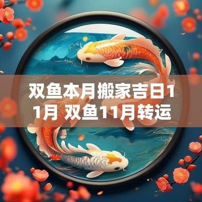 双鱼本月搬家吉日11月 双鱼11月转运