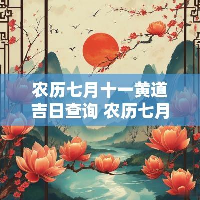 农历七月十一黄道吉日查询 农历七月十一是黄道吉日查询