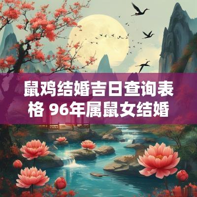鼠鸡结婚吉日查询表格 96年属鼠女结婚吉日