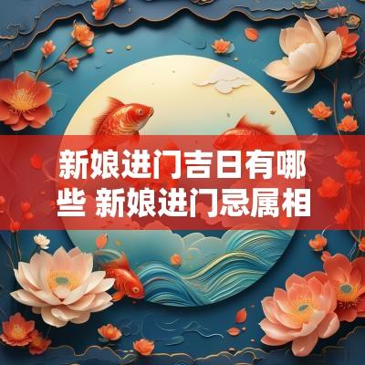 新娘进门吉日有哪些 新娘进门忌属相