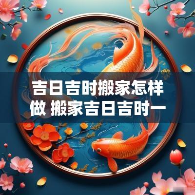 吉日吉时搬家怎样做 搬家吉日吉时一览表