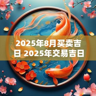2025年8月买卖吉日 2025年交易吉日查询