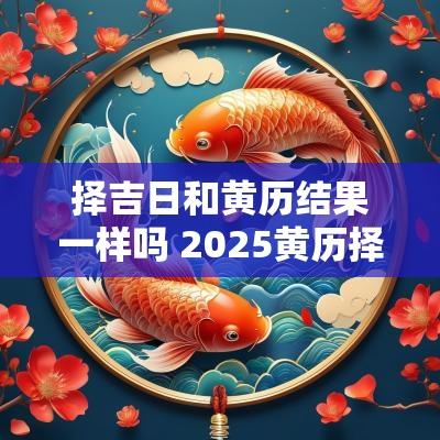 择吉日和黄历结果一样吗 2025黄历择吉日查询