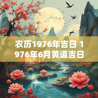 农历1976年吉日 1976年6月黄道吉日