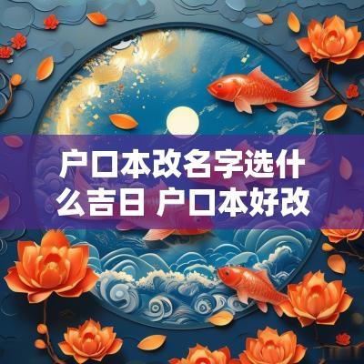 户口本改名字选什么吉日 户口本好改名字吗