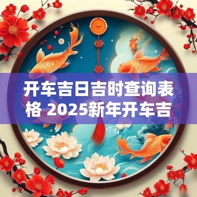 开车吉日吉时查询表格 2025新年开车吉日吉时