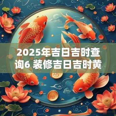 2025年吉日吉时查询6 装修吉日吉时黄历2025年
