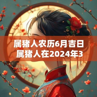 属猪人农历6月吉日 属猪人在2025年3月份的黄道吉日