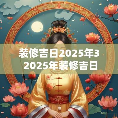 装修吉日2025年3 2025年装修吉日